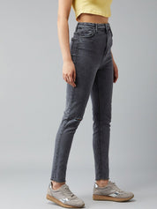 Kotty Women Grey Skinny Fit High-Rise Clean Look Jeans