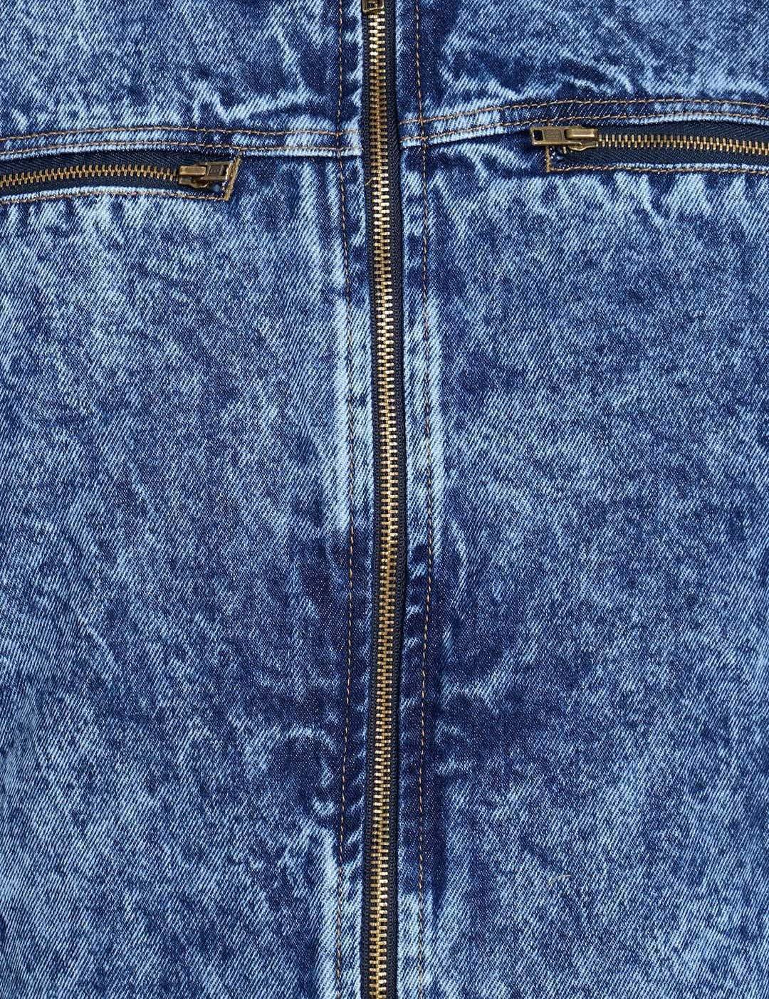 Kotty Men Blue Solid Denim Jacket