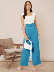 Kotty Women Pack Of 2 Relaxed High-Rise Straight Fit Easy Wash Pleated Trousers