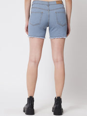 Kotty Women Blue Low-Rise Denim Shorts
