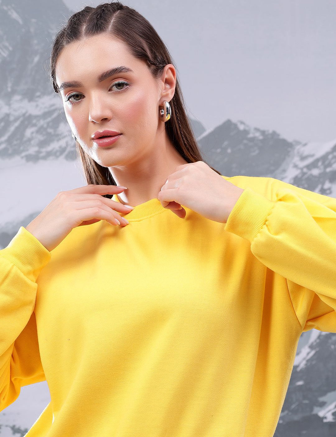 Kotty Women Long Sleeved Riibbed Sweatshirt