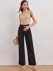 Kotty Women Black Jean Straight Fit High-Rise Stretchable Jeans