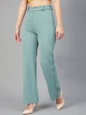 KOTTY BIZwear Women Relaxed Straight Fit High-Rise Easy Wash Parallel Trousers