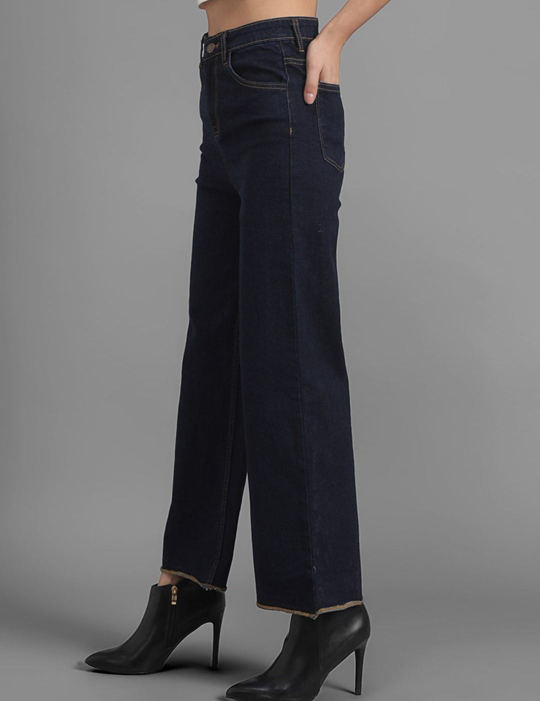 Kotty Women Flared High-Rise Cotton Lycra Stretchable Jeans