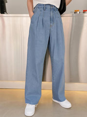 Kotty Women Light Blue Jean Straight Fit High Rise Stretchable Jeans