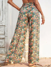 Kotty Women Multicoloured Floral Printed Relaxed High-Rise Easy Wash Trousers