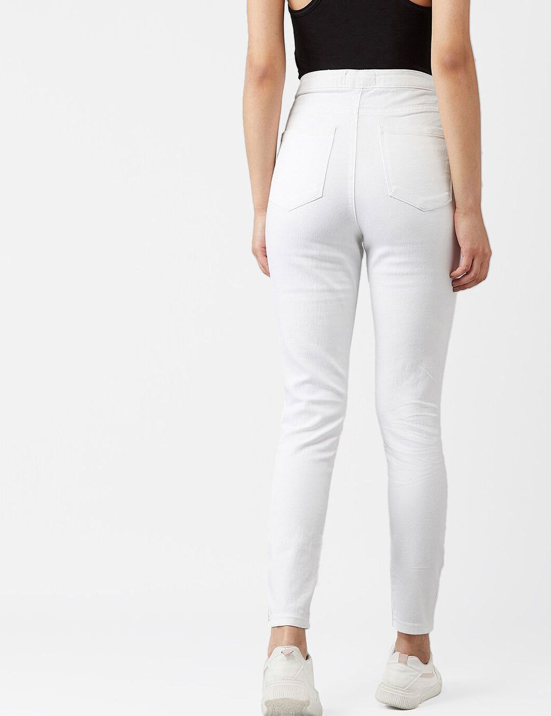 Kotty Women White Skinny Fit High-Rise Clean Look Jeans