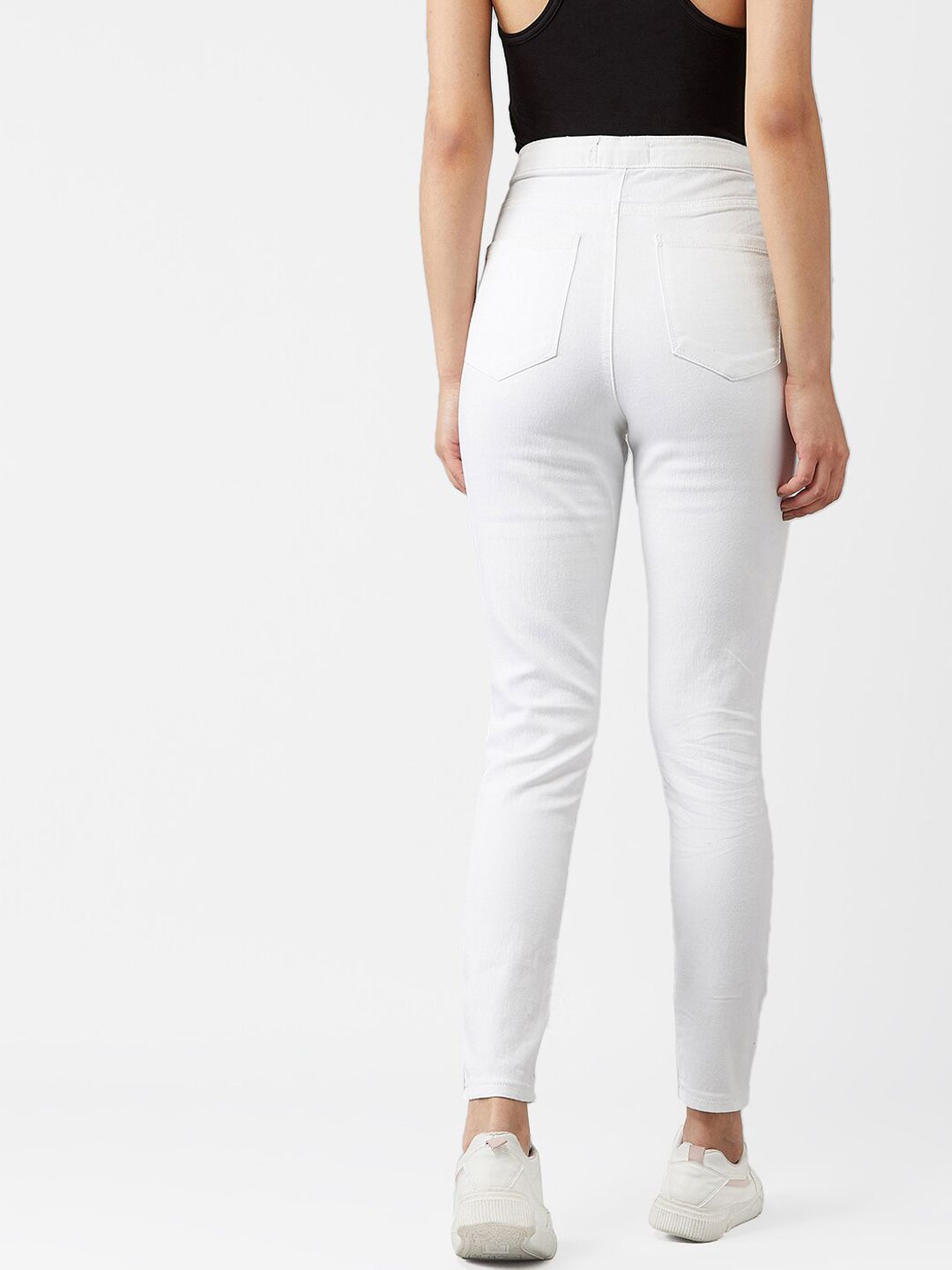 Kotty Women White Skinny Fit High-Rise Clean Look Jeans