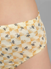 Kotty Women Yellow & Black Printed Hipster Briefs KTTWOMENSPANTY373