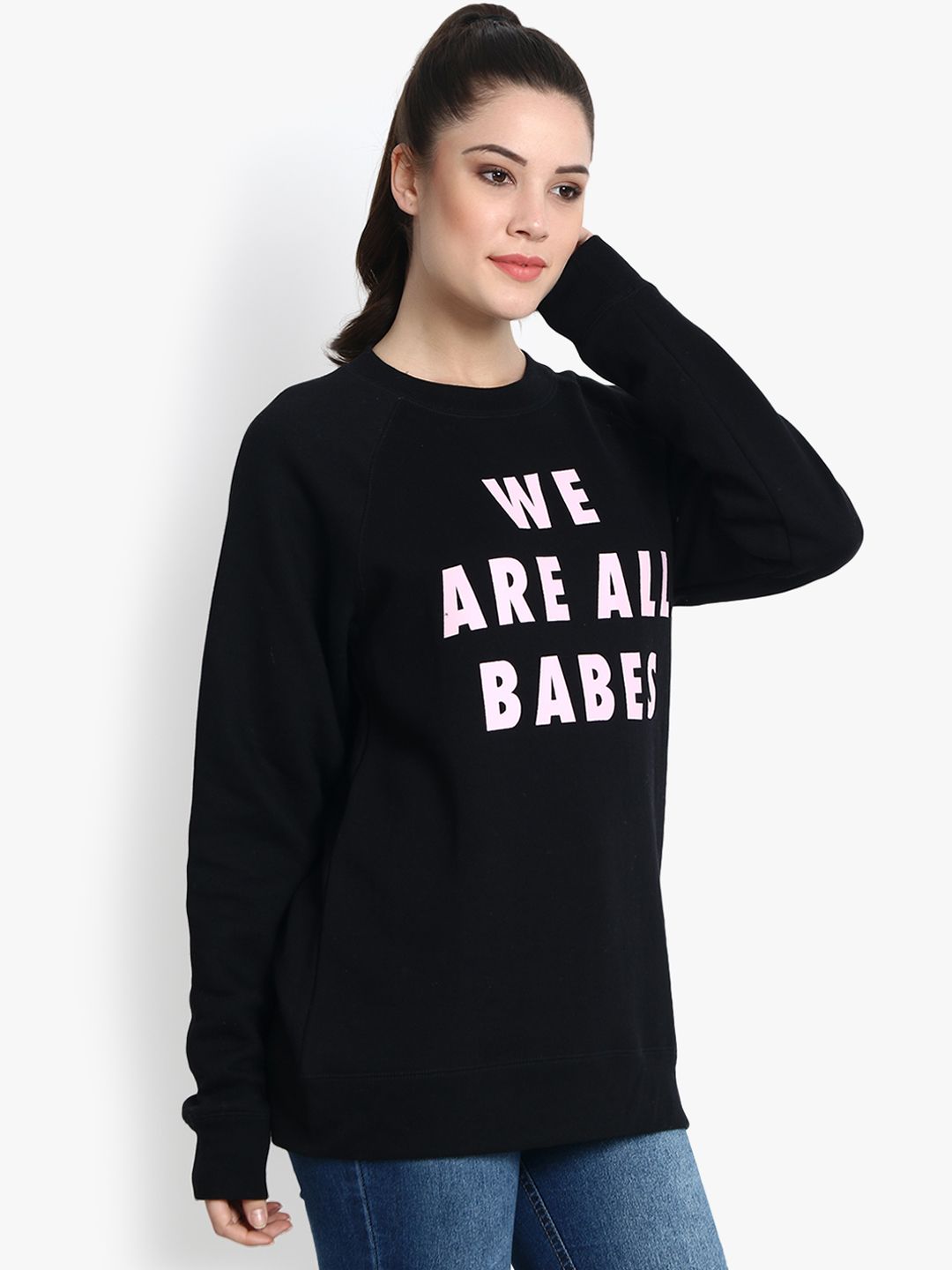 Kotty Women Black Printed Sweatshirt