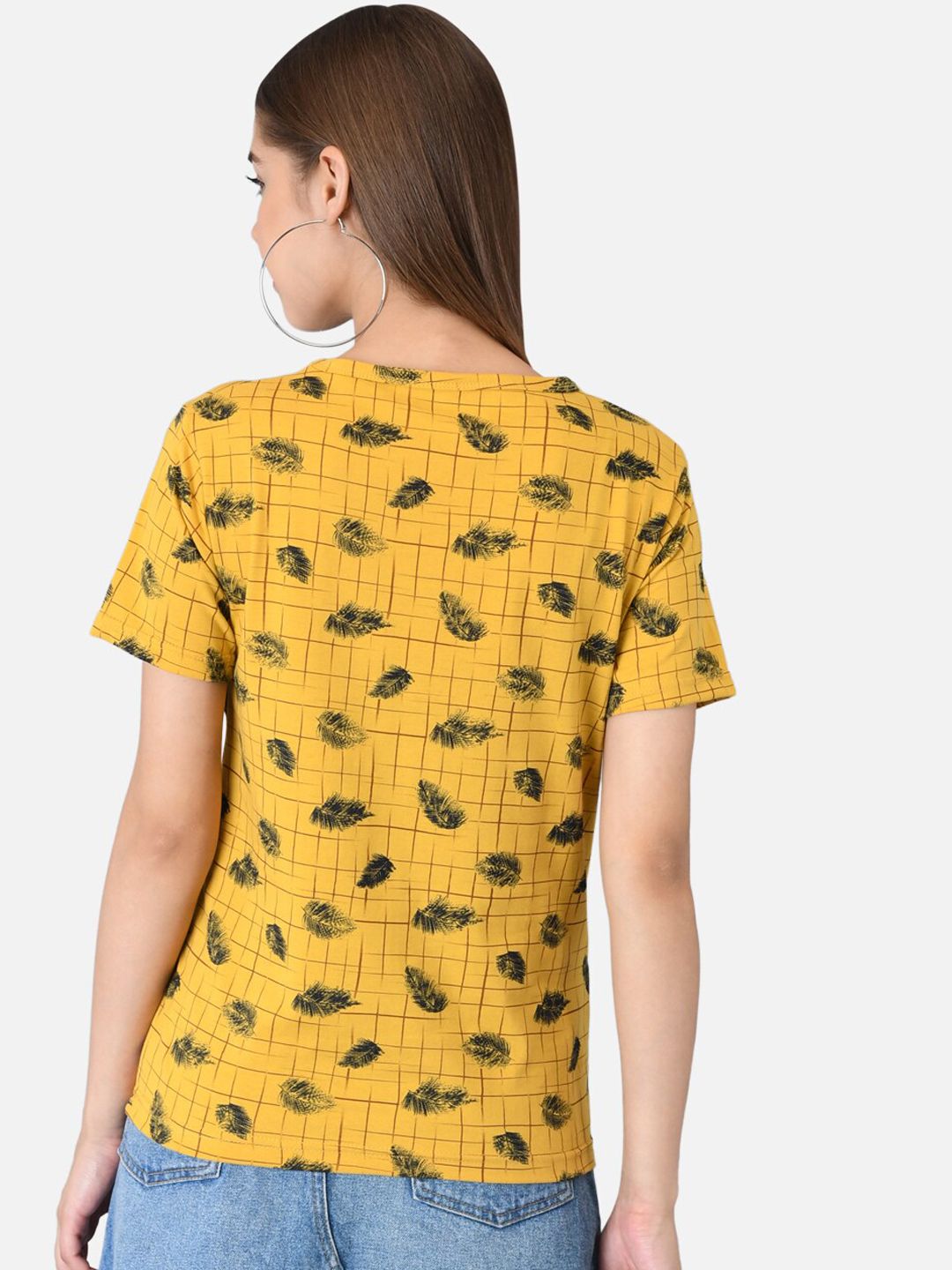 Kotty Women Pack of 2 Red & Yellow Printed Round Neck T-shirts