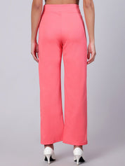 Kotty Women Relaxed Straight Fit High-Rise Easy Wash Trousers