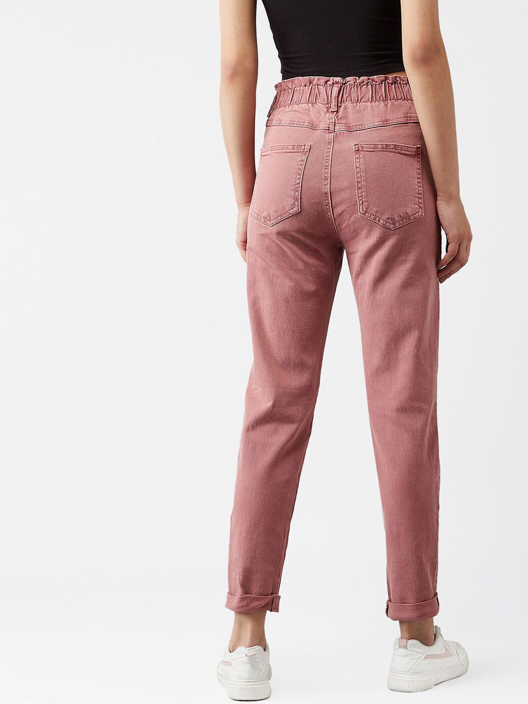 Kotty Women Old Rose Pink Tapered Fit High-Rise Clean Look Jeans