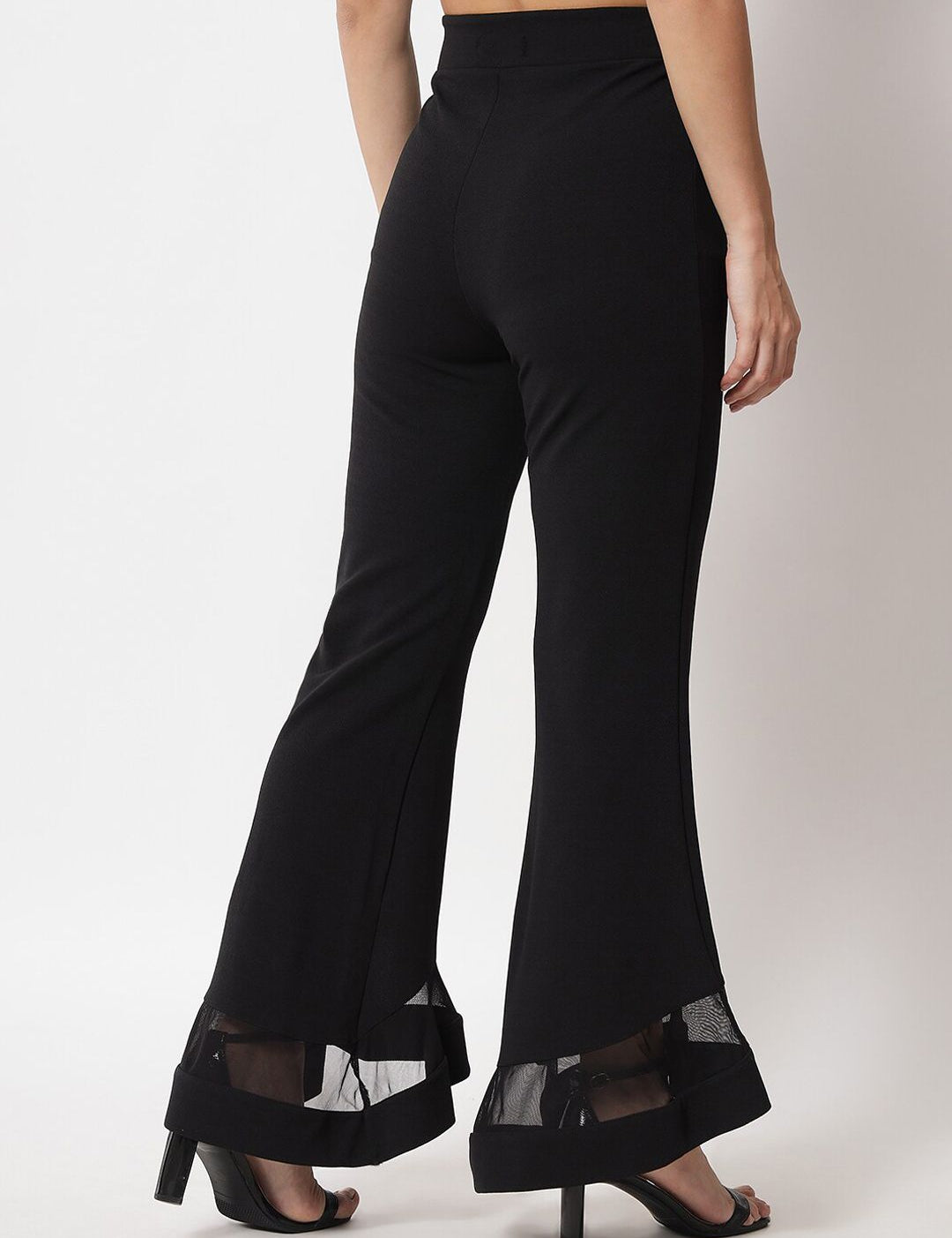 Kotty Women Relaxed Straight Leg Flared High-Rise Easy Wash Trousers