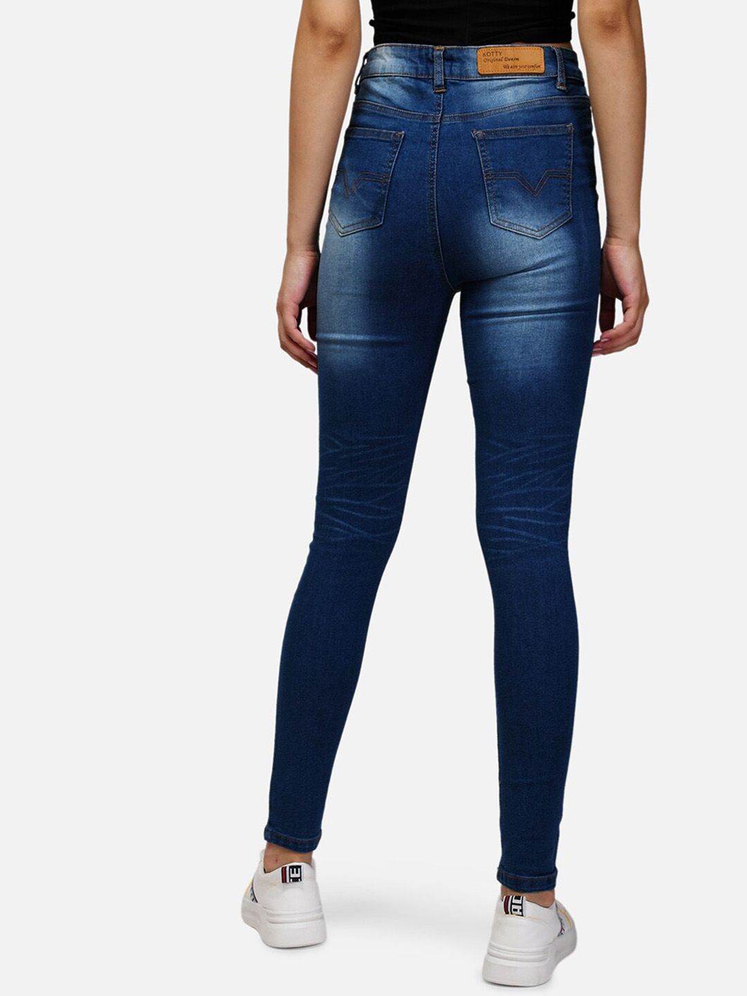 Kotty Women Blue Skinny Fit High-Rise Clean Look Jeans