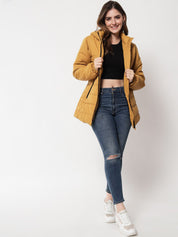 Kotty Women Yellow Longline Quilted Jacket
