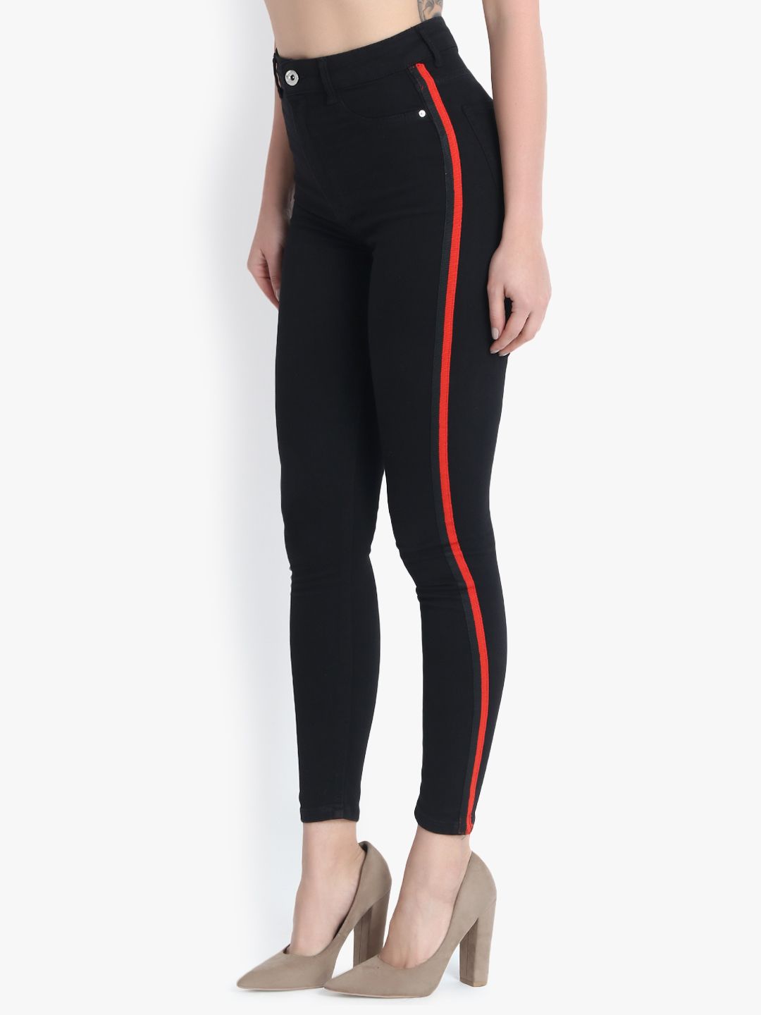 Kotty Women Black Skinny Fit High-Rise Clean Look Jeans