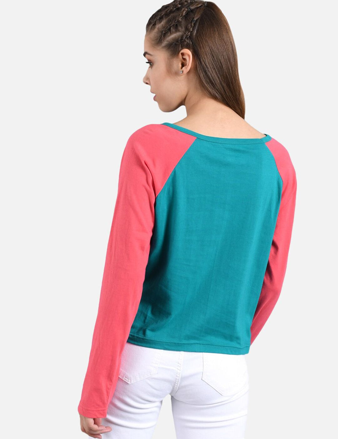 Kotty Women Blue Solid Round Neck T-shirt