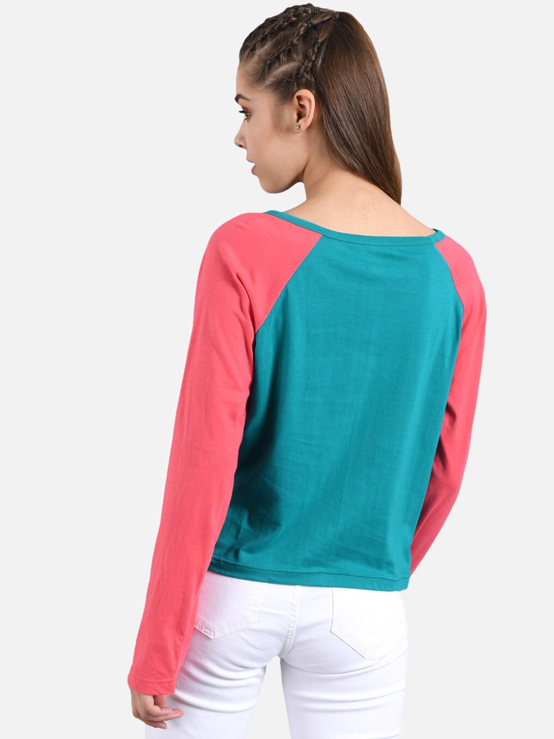 Kotty Women Blue Solid Round Neck T-shirt