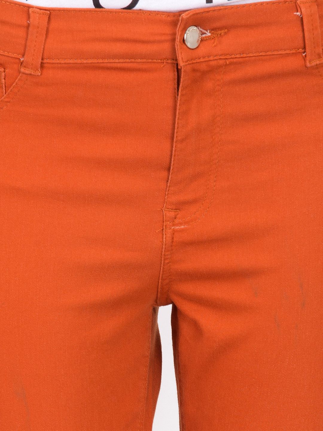 Kotty Women Orange Skinny Fit High-Rise Clean Look Stretchable Jeans