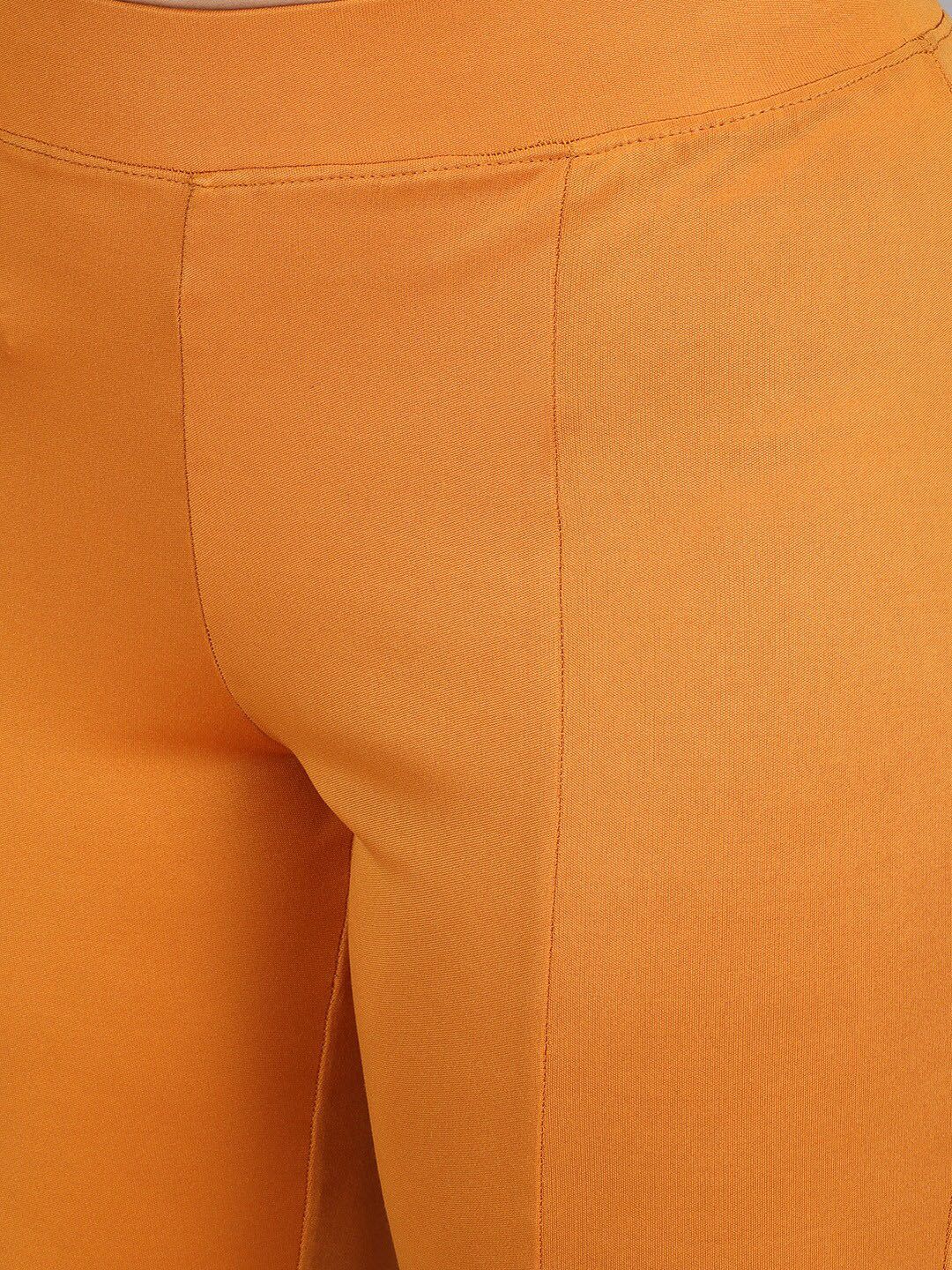 Kotty Women Yellow Flared High-Rise Bootcut Trousers