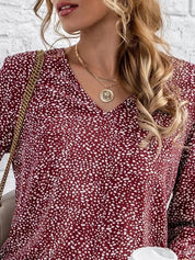 Kotty Abstract Printed Cuffed Sleeves Crepe Top