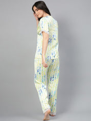 Kotty Floral Printed Satin Night Suit