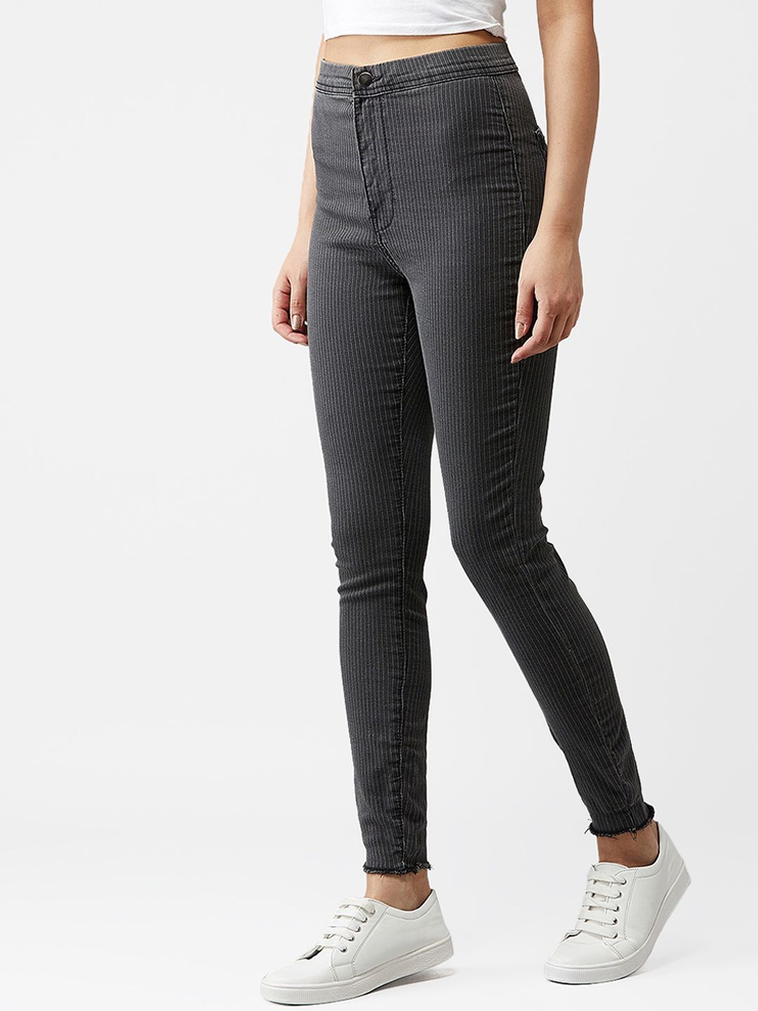 Kotty Women Grey Skinny Fit High-Rise Clean Look Jeans