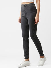 Kotty Women Grey Skinny Fit High-Rise Clean Look Jeans