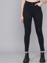 Kotty Women Blue Skinny Fit High-Rise Low Distress Jeans