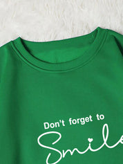 Kotty Green Typographic Printed Fleece Sweatshirt