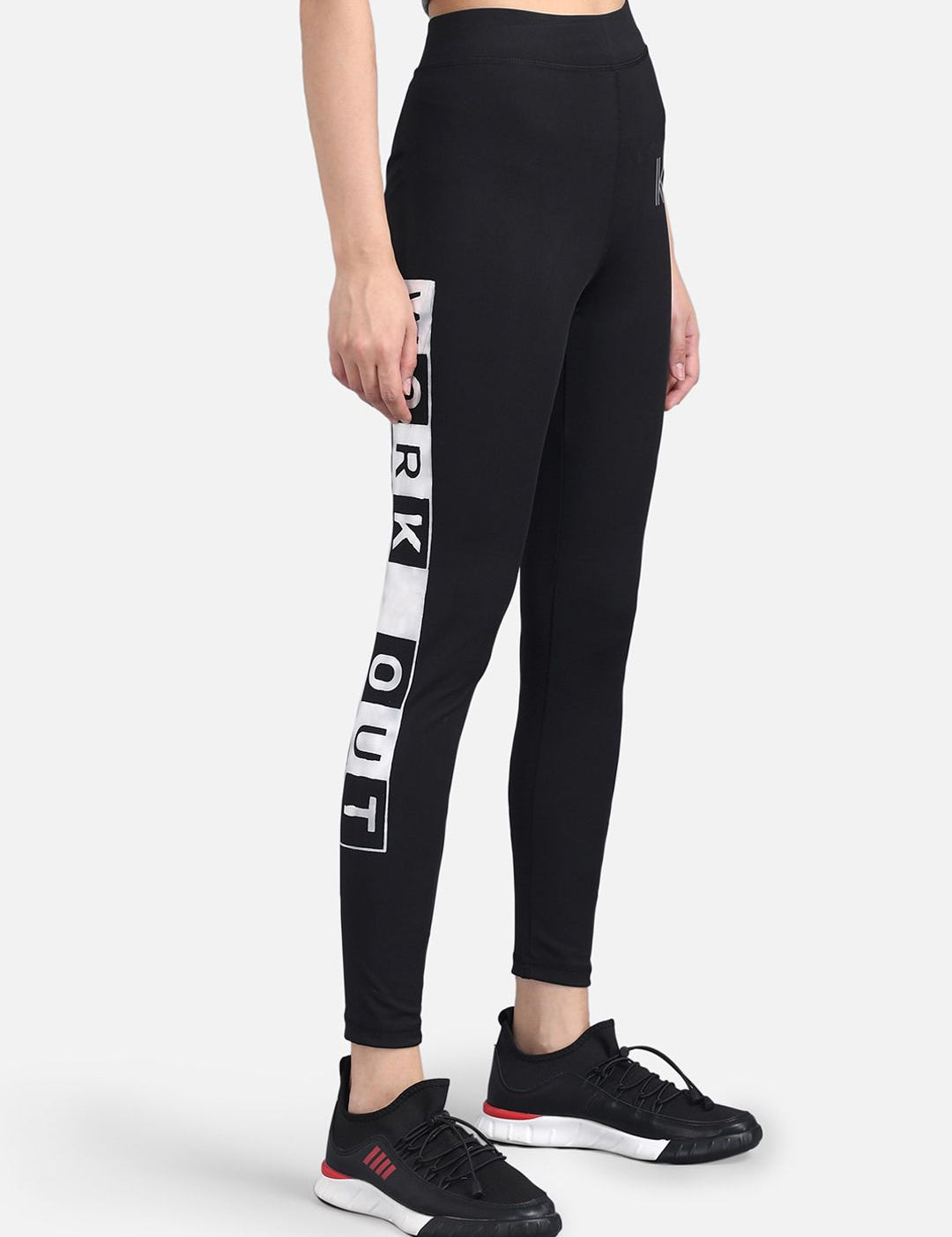 Kotty Women Black & White Printed Tights