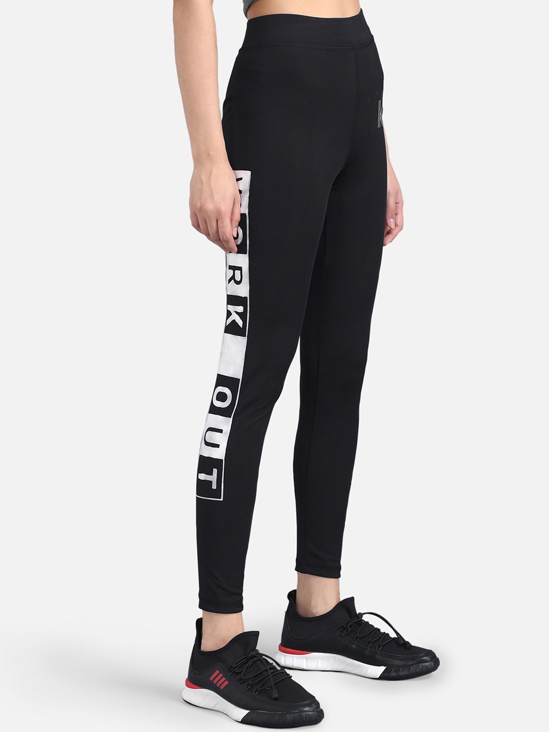 Kotty Women Black & White Printed Tights