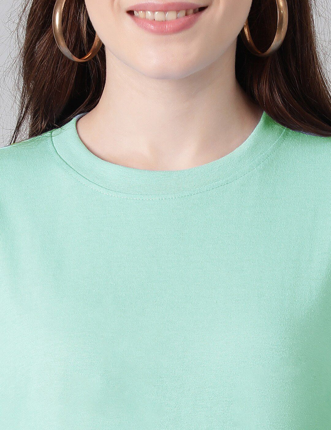 KOTTY Basics Round Neck Drop-Shoulder Sleeves Oversized Fit Cotton T-Shirt