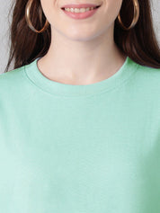 KOTTY Basics Round Neck Drop-Shoulder Sleeves Oversized Fit Cotton T-Shirt