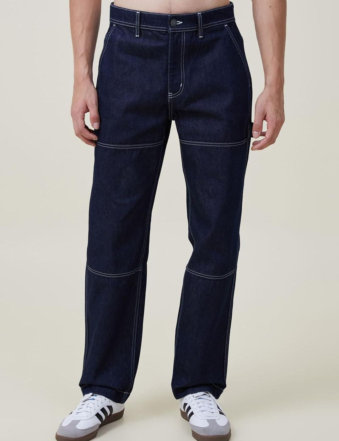 Kotty Men Blue Jean Straight Fit Low-Rise Clean Look Stretchable Jeans