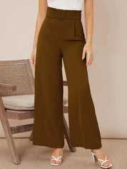 Kotty Women Relaxed Straight Fit High-Rise Easy Wash Pleated Trousers