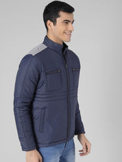 Kotty Men Blue Solid Padded Jacket