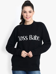 Kotty Women Black Printed Sweatshirt