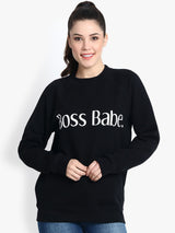 Kotty Women Black Printed Sweatshirt