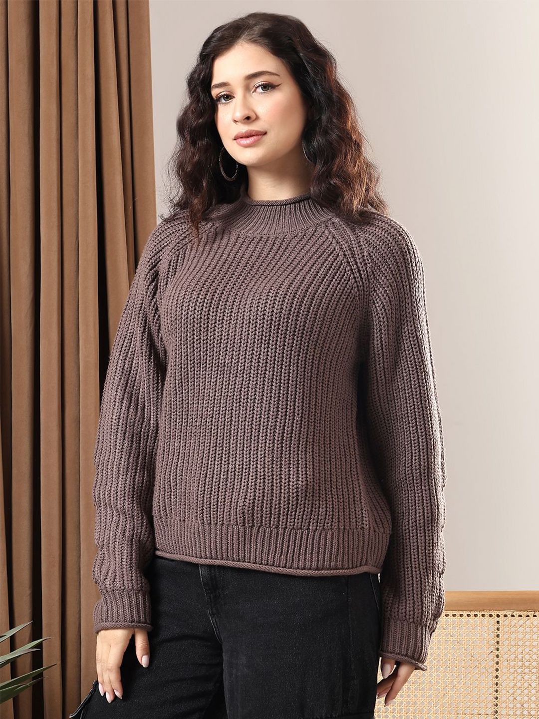 Kotty Women Ribbed Round Neck Pullover