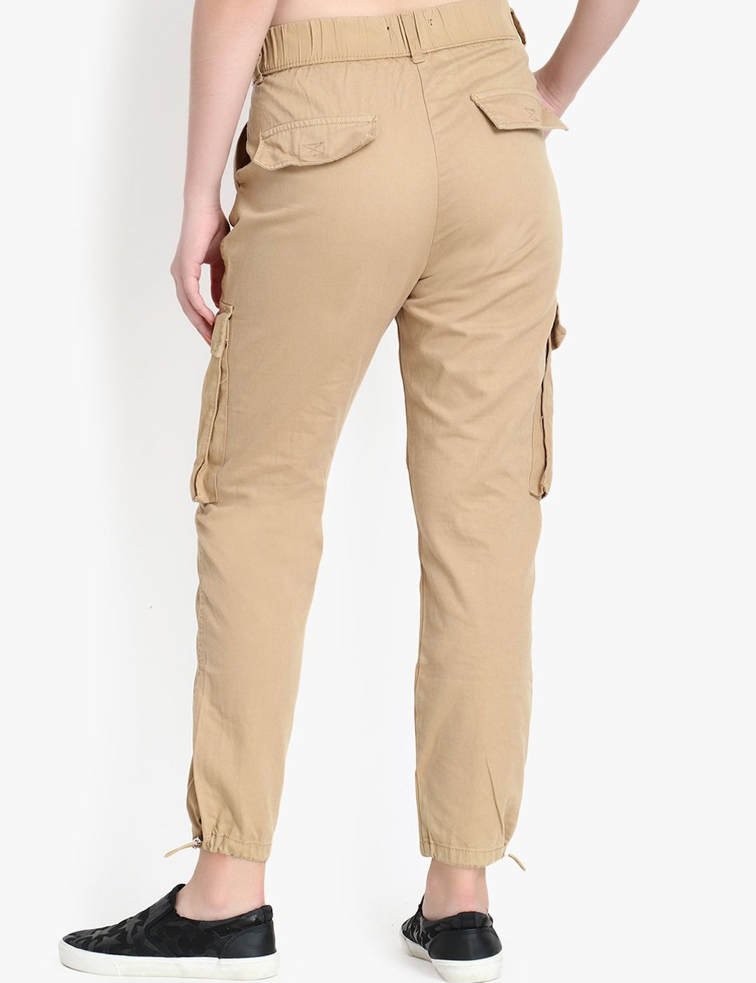 Kotty Women Beige Regular Fit Solid Cargos