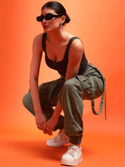 Kotty Women Relaxed High-Rise Easy Wash Joggers Trousers