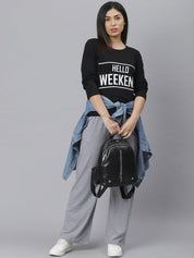 Kotty Women Grey Solid Straight-Fit Track Pants