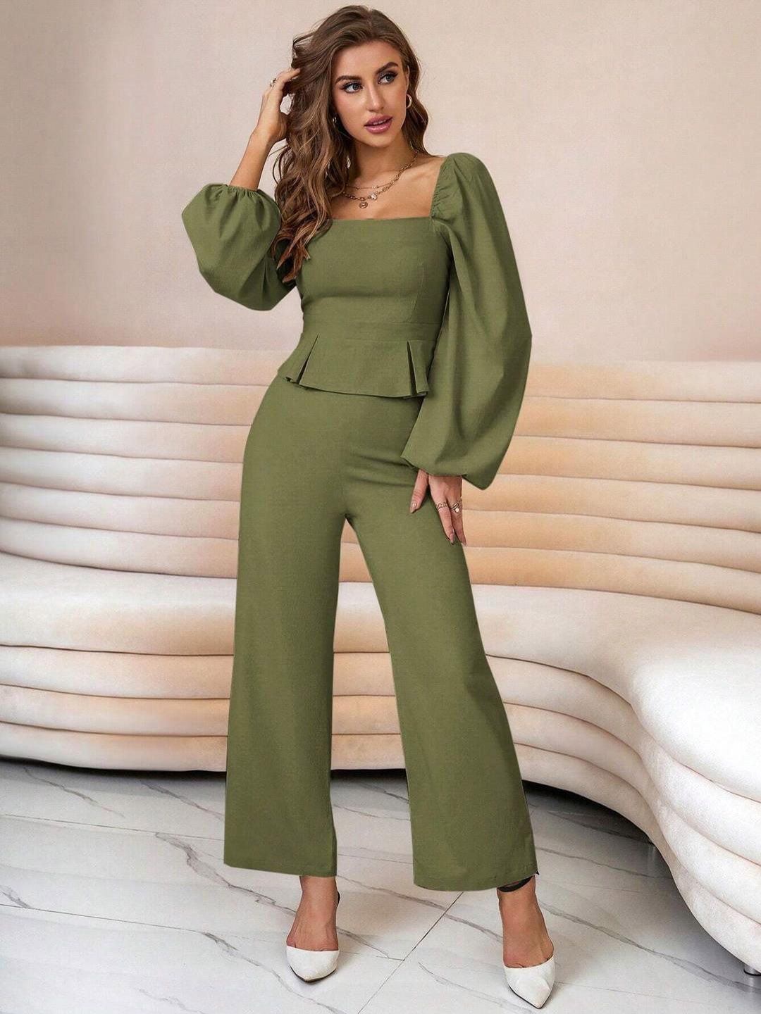 Kotty Square Neck Top With Trousers Co-Ords