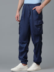 Kotty Men Relaxed Low-Rise Easy Wash Cargos Trousers
