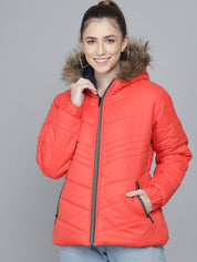 Kotty Women Orange Lightweight Longline Parka Jacket