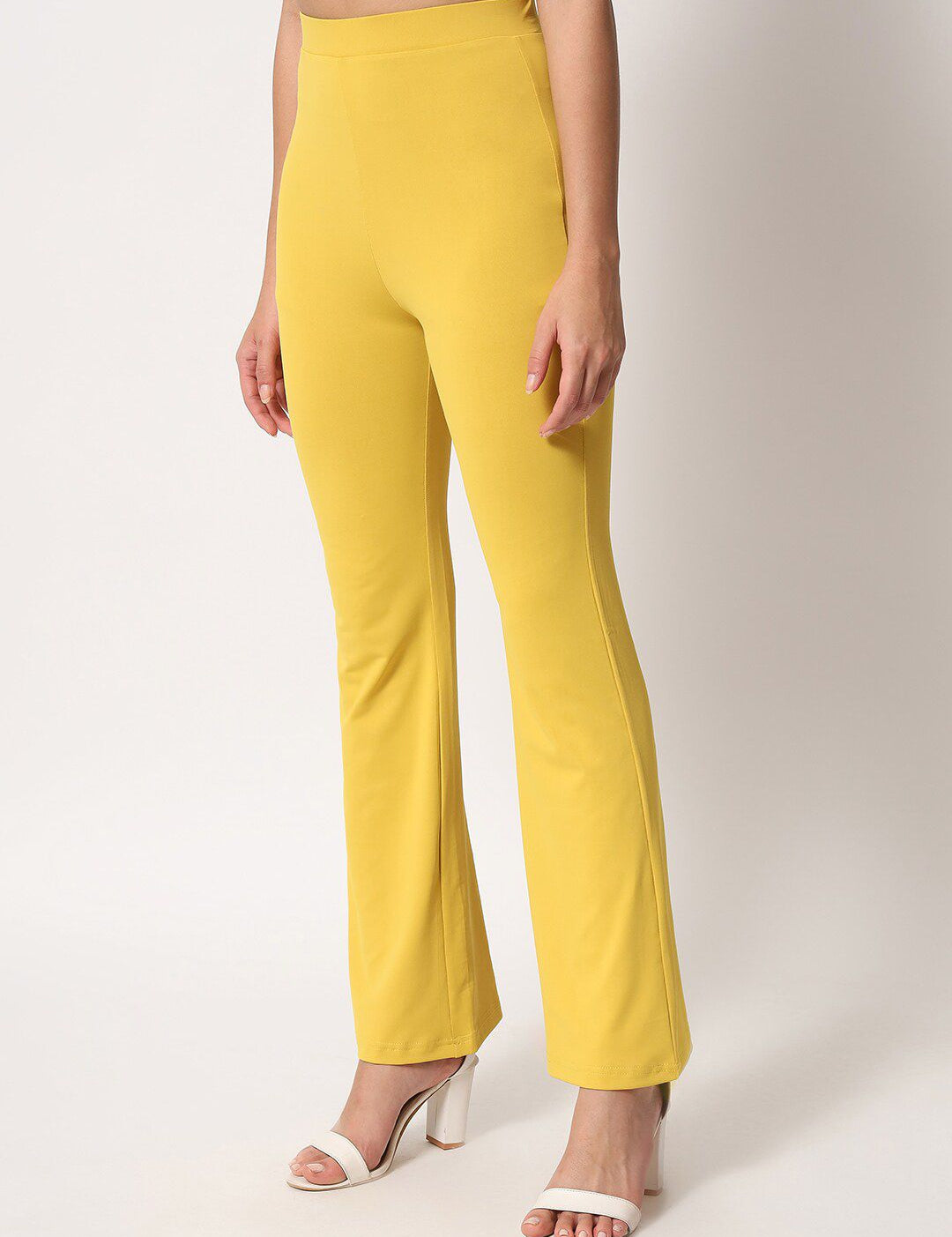Kotty Women Yellow Relaxed Straight Leg High-Rise Easy Wash Trouser
