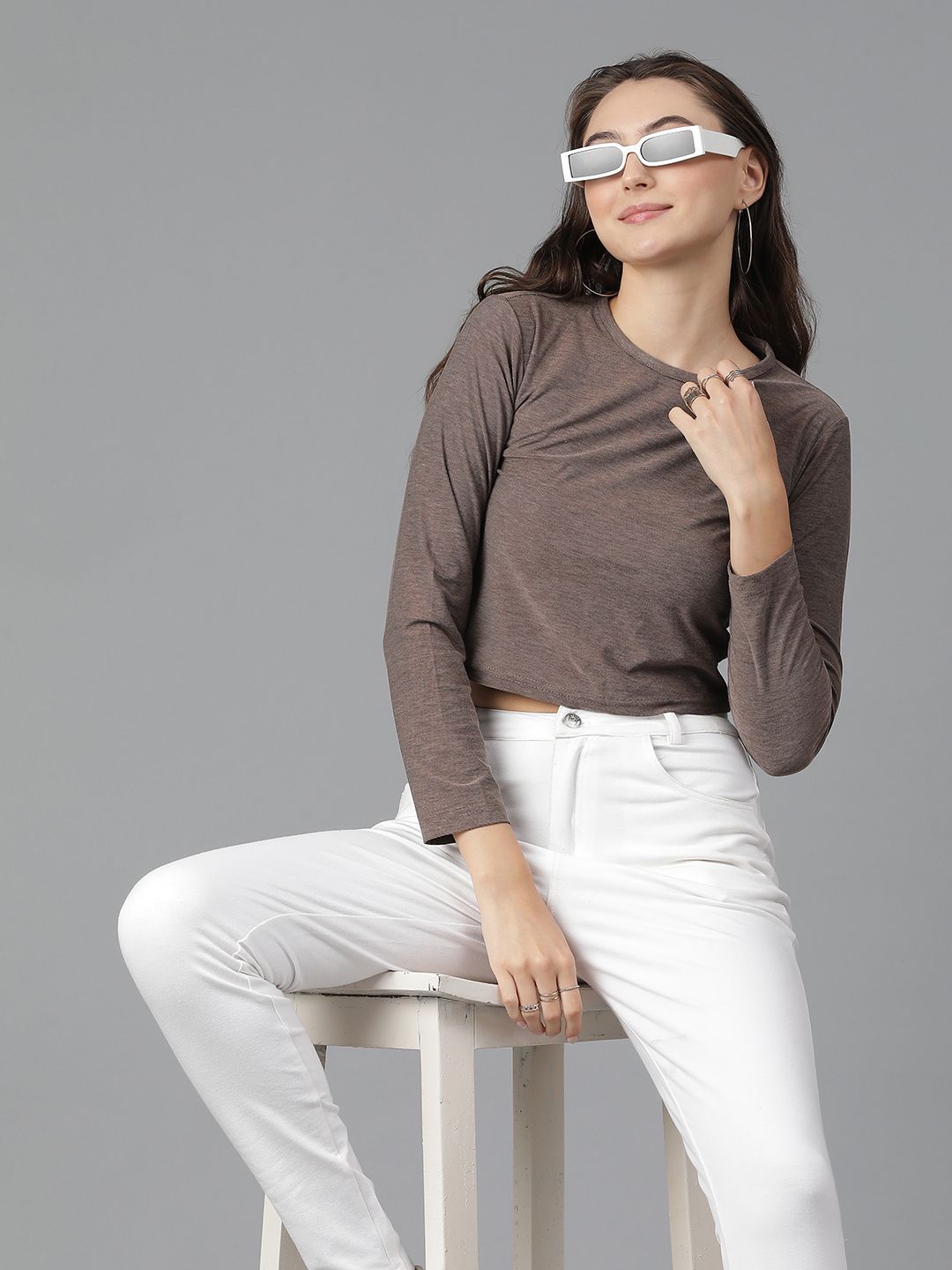 Kotty Round Neck Cotton Slim Fit T-shirt