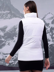 Kotty Women Mock Collar Solid Casual Puffer Insulator Jacket